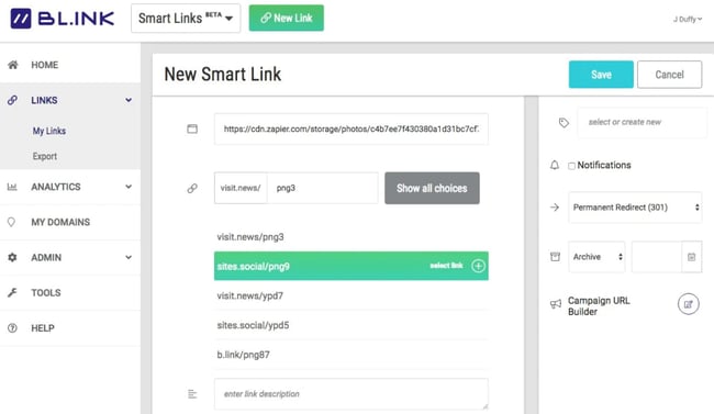 BLINK URL and link shortener