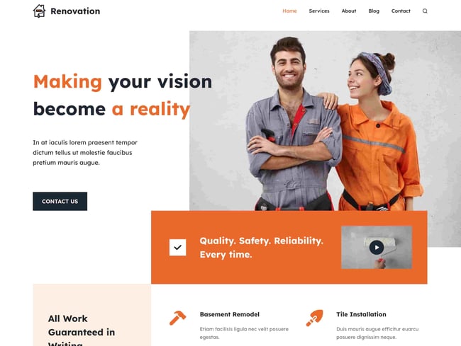 best construction theme company wordpress themes: blocksy