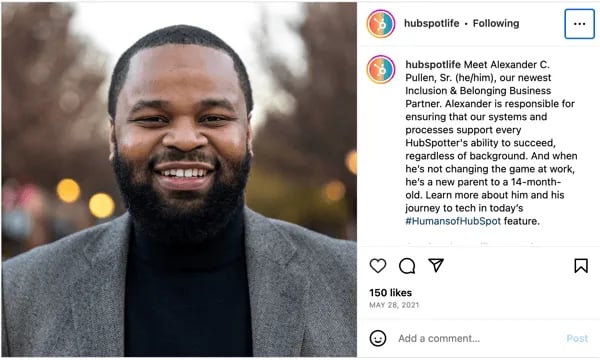 hubspot life instagram post