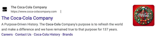 branded search example, Coca-Cola