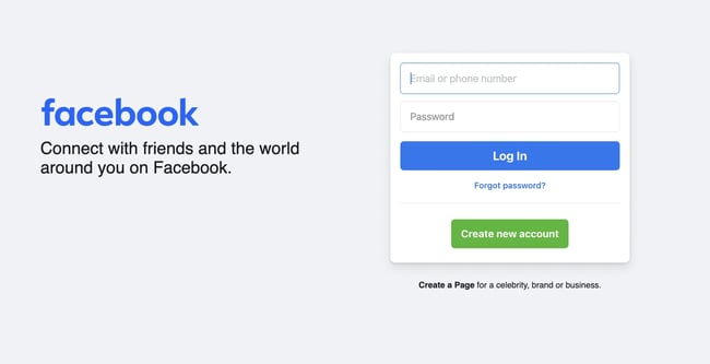 facebook timeline, login