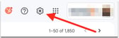 Gmail Gear -ikonet for å endre en e -postsignatur
