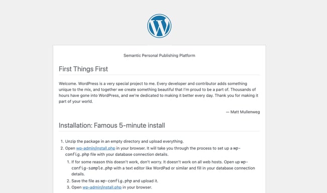 checking wordpress version: read me file