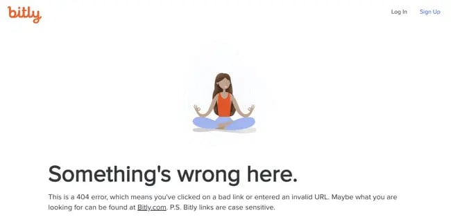 404 error page example from the website bitly