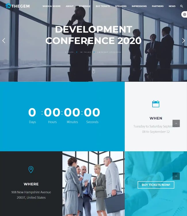 TheGem WordPress conference theme