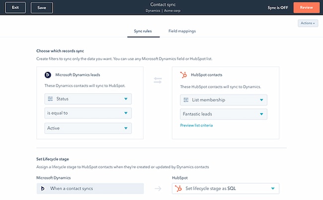 Types of data management example: Data catalog, HubSpot Operations Hub