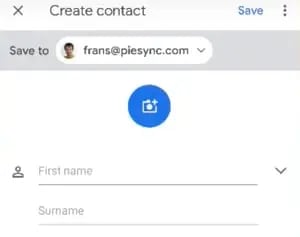 Saving contacts to Android phone