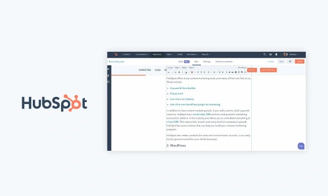 Content Marketing Tools: HubSpot Marketing Hub