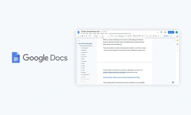 Content Marketing Tools: Google Docs