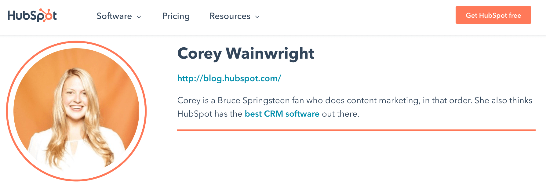 corey wainwrights short hubspot bio