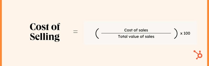 sales metrics: cost of selling formula