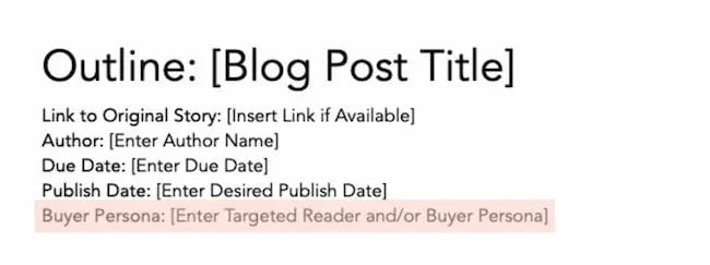 Curated content blog template example: Buyer persona