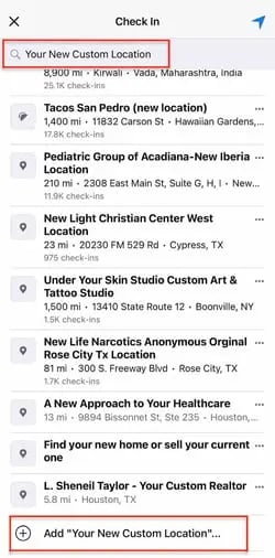 how to create a custom location on instagram step 4