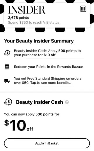 sephora insider loyalty points