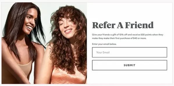 customer referral program ideas: social gifting from briogeo