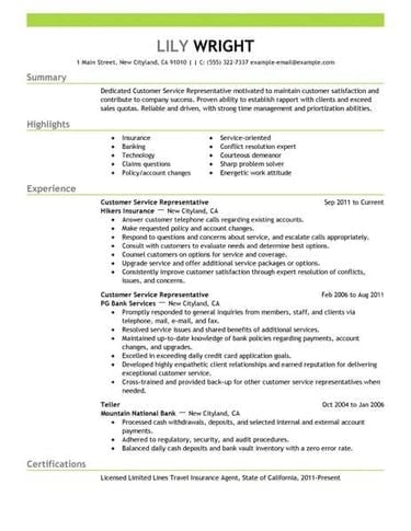 best customer service resume example mid level