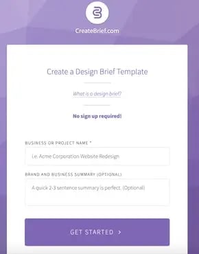 CreateBrief design brief generator