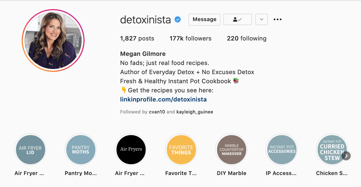 detoxinista professional bio example