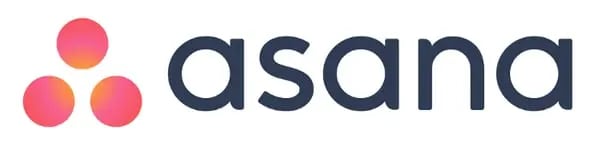 asana logo with three orange and pink circles next to the brand name