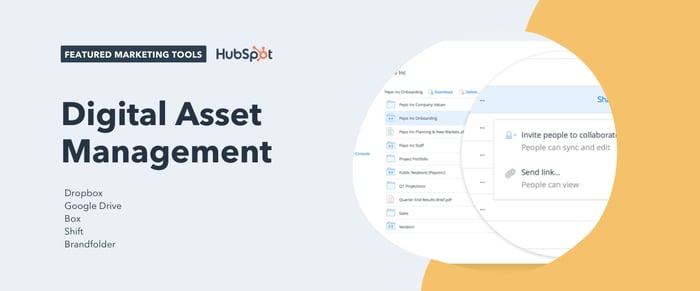 digital asset management tools, including dropbox, google drive, box, shift, and brandfolder