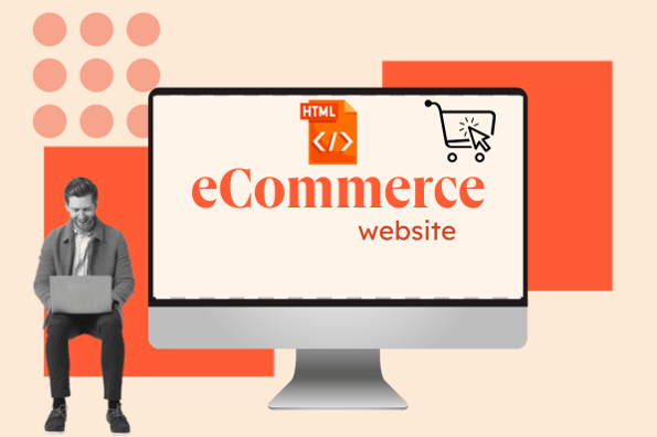 Man learning how to build an ecommerce page with html