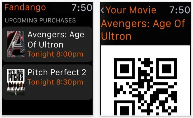 fandango apple watch app