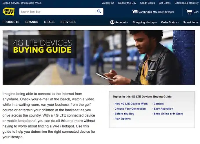 BestBuy ecommerce buying guides