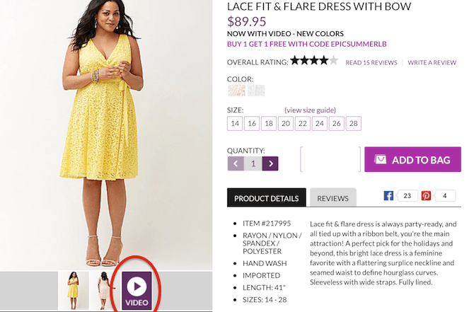 lane bryant ecommerce video content still image