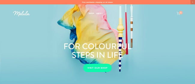 ecommerce website examples: melula