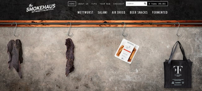 ecommerce website examples: smoke haus