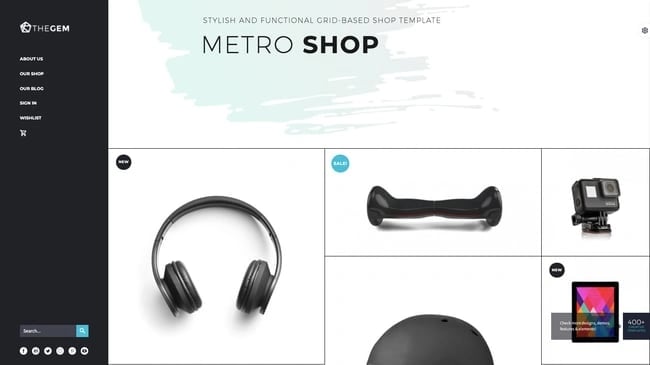 Metro Shop demo of the best WordPress ecommerce theme TheGem