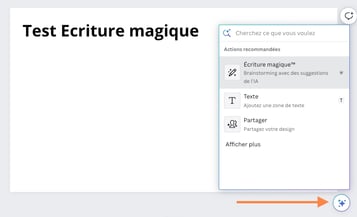 Canva ecriture magique - Alternative à ChatGPT