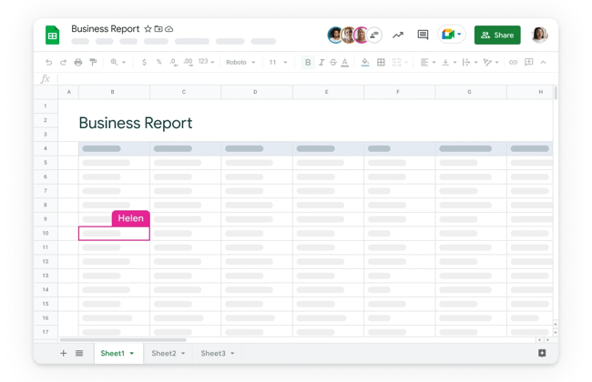 Excel alternative, Google Sheets example of collaboration