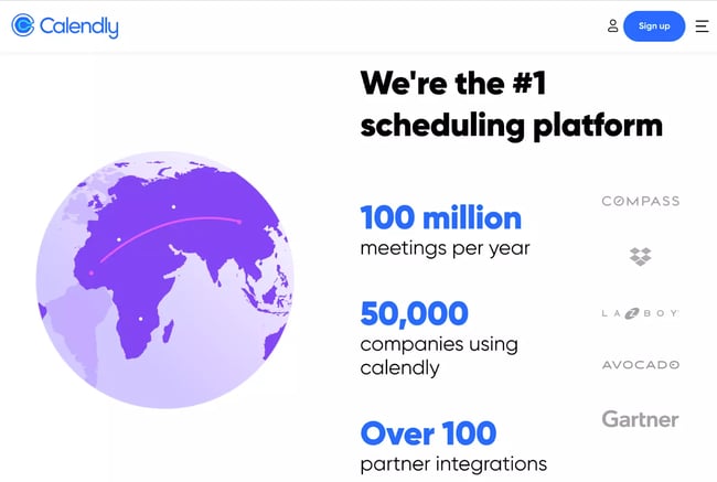 Calendly website homepage