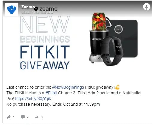 Zeamo Facebook Contest