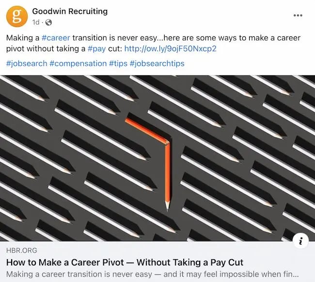 Business Facebook post ideas: Goodwin Recruiting