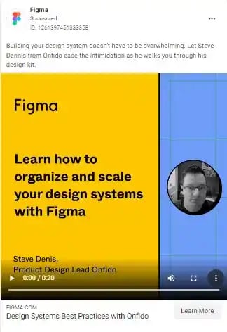 Figma using social proof in their Facebook ads.