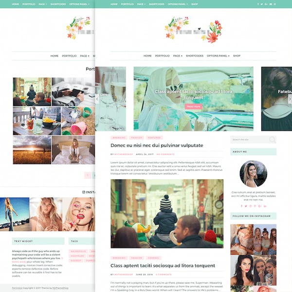 feminine wordpress theme with advertising space