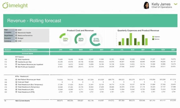 financial forecasting software limelight