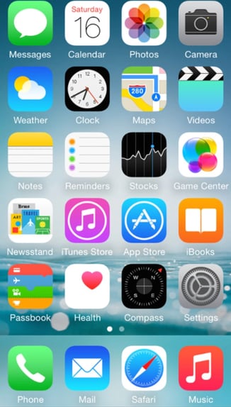 flat design example: iOS 7