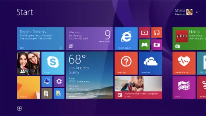 flat design example: windows 8