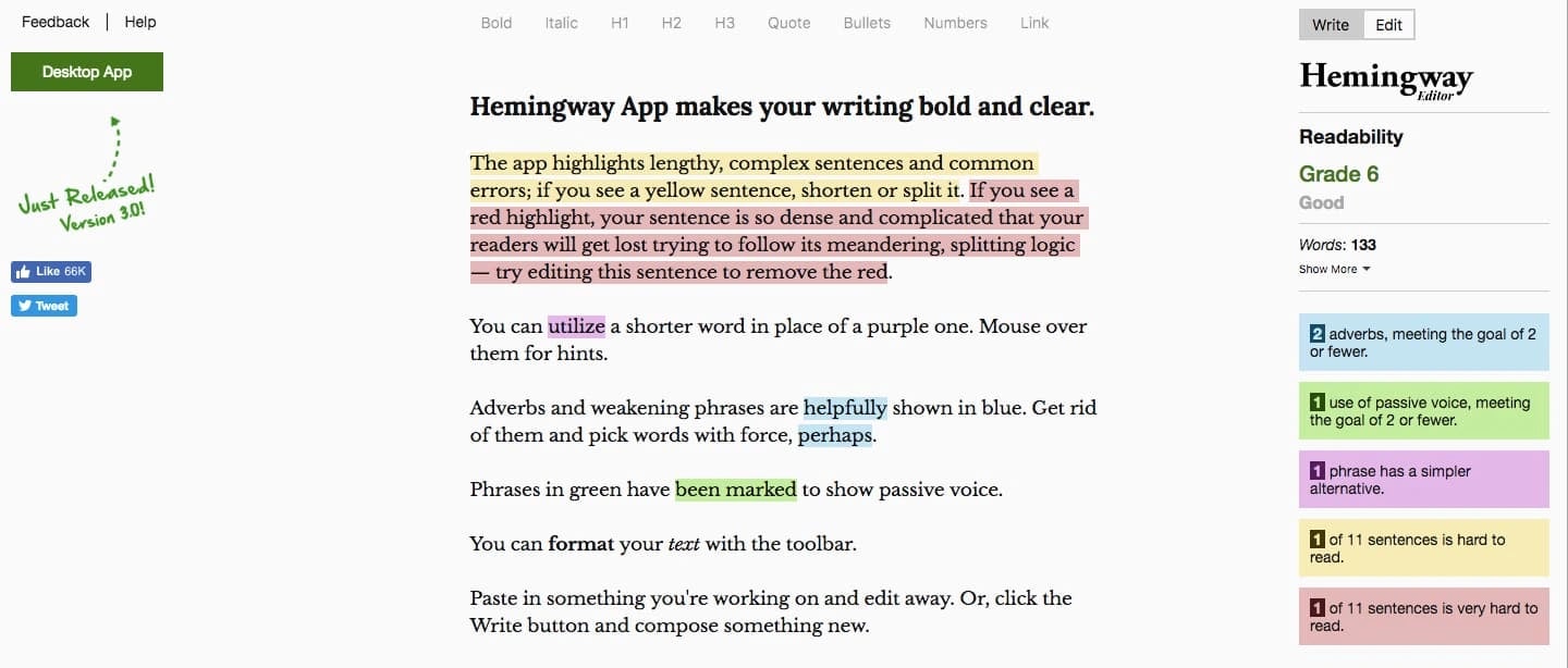 hemingway editor