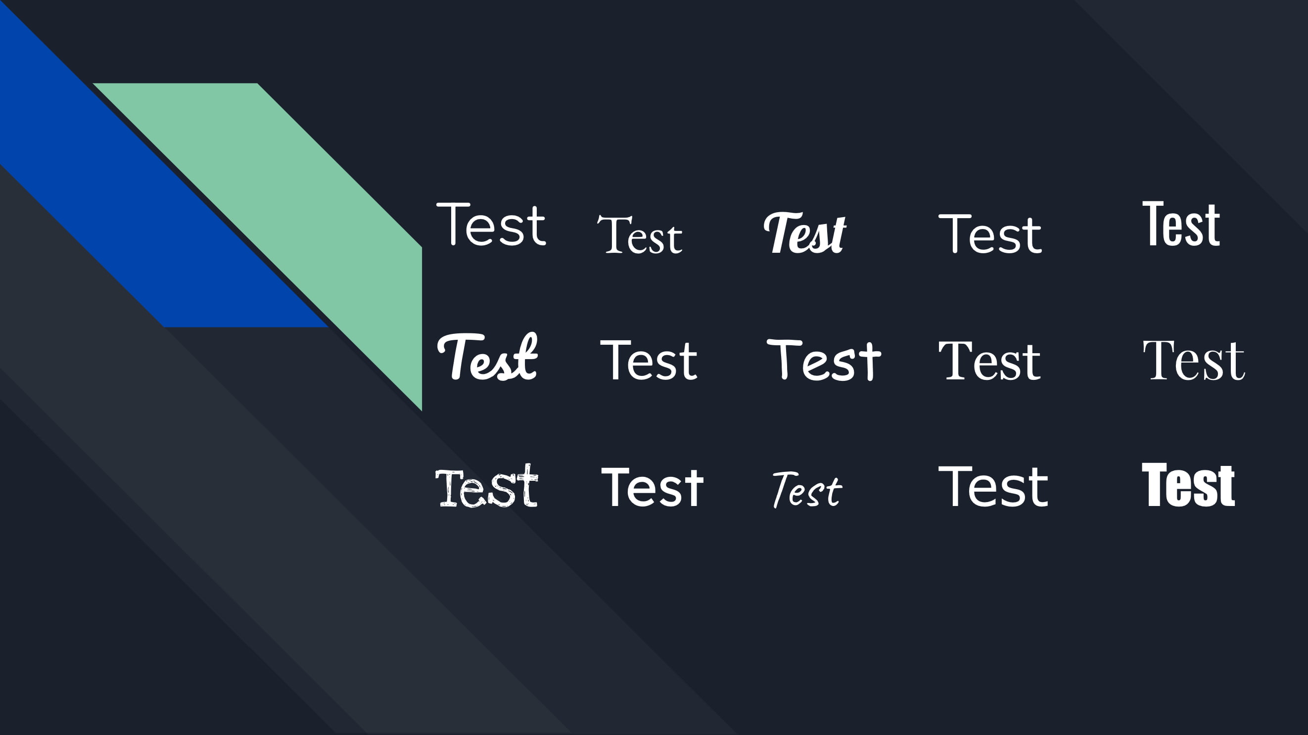 3x5 grid of fonts to compare visually