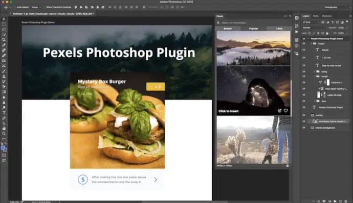 Pexels Photoshop plugin