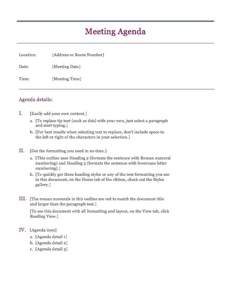 Meeting Agenda Template