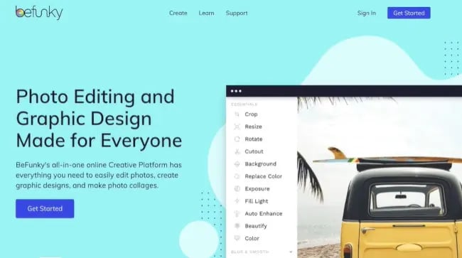 befunky as an online design tool for photo editing and graphic creation