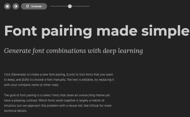 fontjoy design tool for font pairings