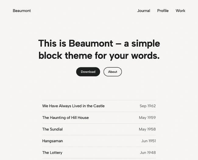 Gutenberg wordpress theme, Beaumont