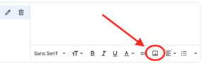نماد تصویر در بخش امضاء Gmail