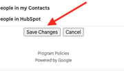 Spara ändringsknappen för Gmail